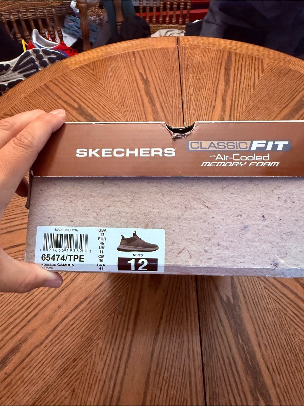New in Box Skechers Men's Beige Casual Lace-Up Sneakers - Picture 2 of 6